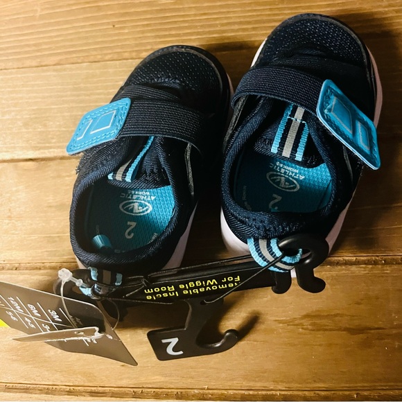 NWT Athletic Works Baby Boys Criss-Cross Strap Sneakers Blue Size 2 (Rm16) - Picture 5 of 6